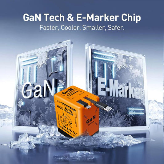 120W GaN Fast Charger with Type-C & Lightning Cable