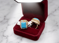 Turquoise Square Crystal Statement Ring